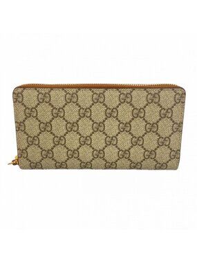 Gucci Wallet GG Supreme Brown Gold